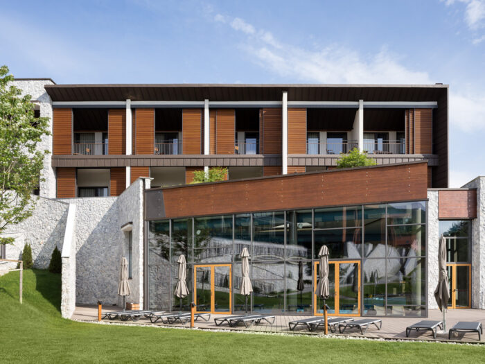 Aeon TerraForm Mosaic natural stone veneer resort exterior