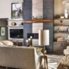 Aksent 3D Grey Basalt Stacked Stone Residential Fireplace
