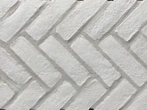 Alpine White Clay Thin Brick - Herringbone