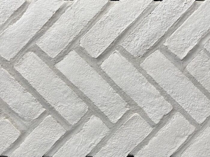 Alpine White Clay Thin Brick - Herringbone