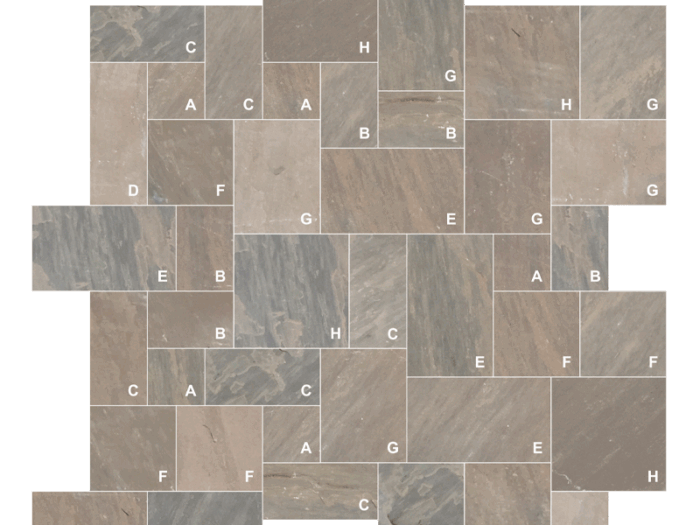 Autumn Brown cut and patterned flagstone swatch