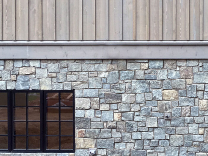 Barnwood blue castle rock stone on a residential exterior
