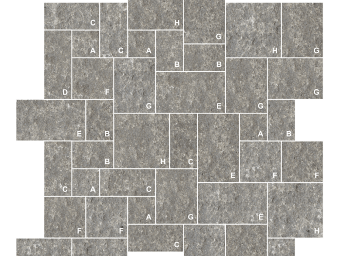 Basalt cut and patterned flagstone product swatch
