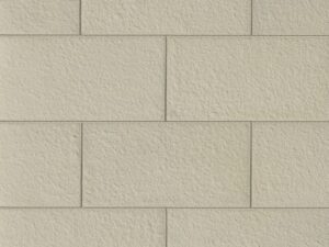 Closeup of Bisque Flamed Rectangle manufactured stone veneer product