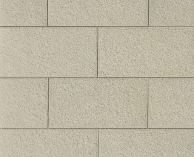 Closeup of Bisque Flamed Rectangle manufactured stone veneer product