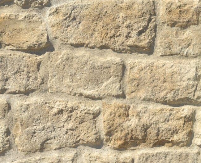 closeup of Alpaca Craft ORchard Limestone manufactured stone veneer