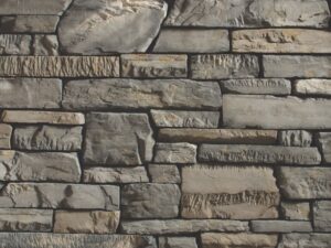 Closeup of Blacktruffle Peak Ledge manufactured stone veneer product
