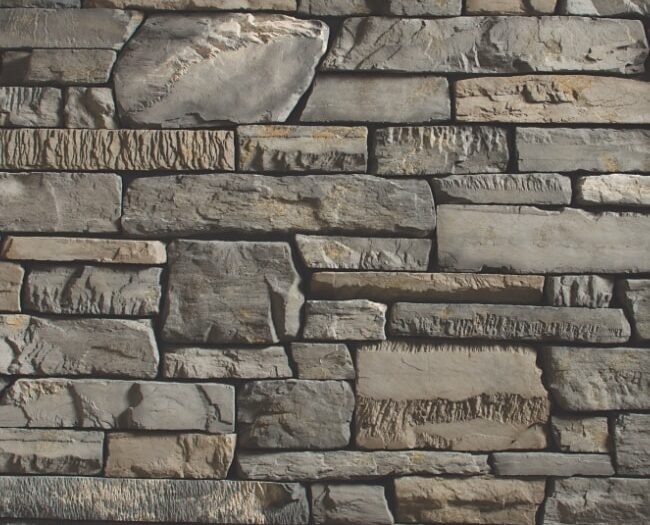 Closeup of Blacktruffle Peak Ledge manufactured stone veneer product