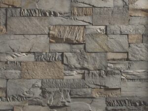 Closeup of Blacktruffle split modular manufactured stone veneer product