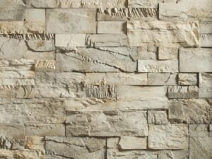 Closeup of Timberwolf Split Modular manufactured stone veneer product