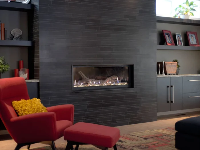 Ebony Basalt Lynia Natural Stone Fireplace