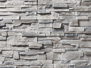 Closeup of Artic Gray FastStak manufactured stone veneer product