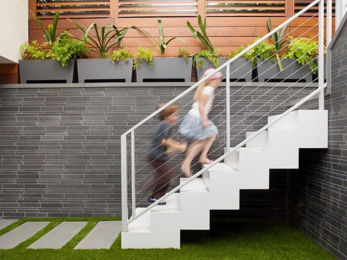 Grey Basalt Lynia Natural Stone Veneer Residential Courtyard