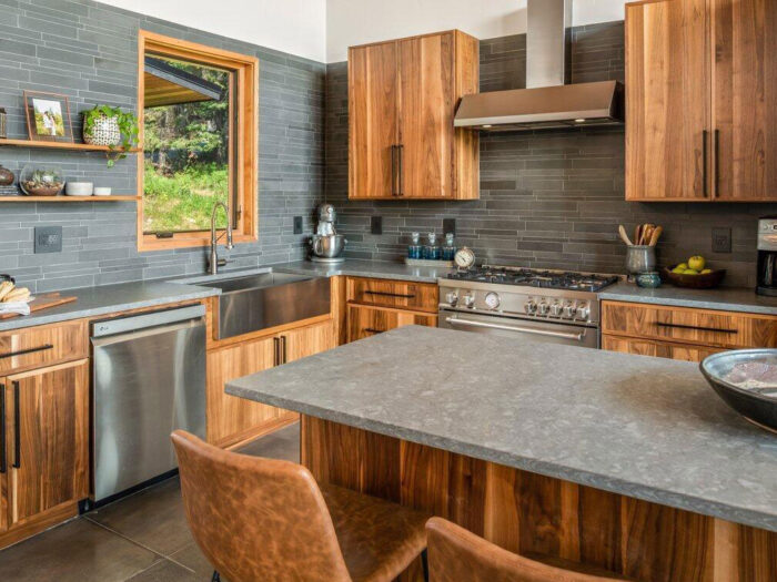 Grey Basalt Lynia Natural Stone Veneer Residential Kitchen