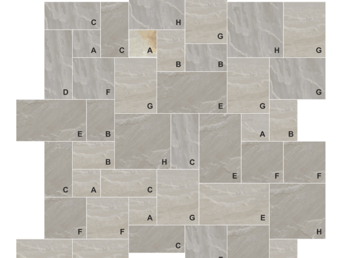 Grey Mist cut and patterned flagstone product swatch