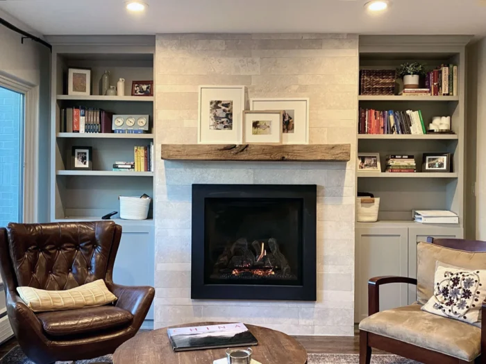 Halo Strata Natural Stone Veneer Residential Fireplace