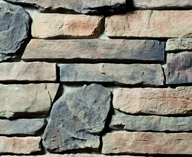 Closeup of Barton Stone Mountain Blend manufactured stone veneer product