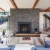 Standard Series Charcoal Rock Panels Residential Fireplace