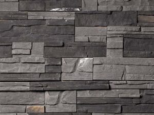 Closeup of Black Onyx FastStak manufactured stone veneer product