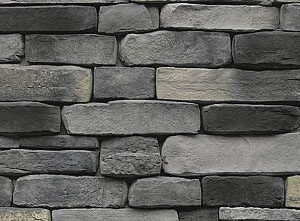 Closeup of Kingford Grey Ledgestone manufactured stone veneer product