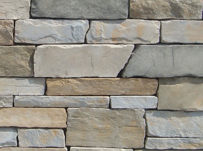 Closeup of Blue Creek Pacific Ledge manufactured stone veneer product