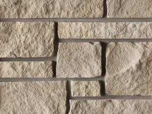 closeup of Weston Cream Dimensional natural stone veneer