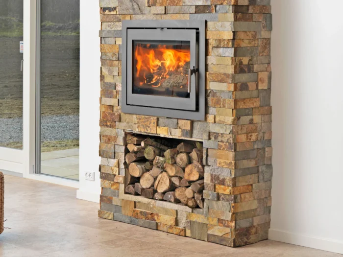 Extra Large Series Ochre XL Stone Panels Residential Fireplace