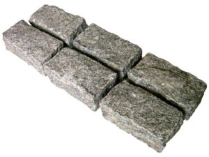 Belgian block cobbles grey natural stone driveway cobbles product swatch