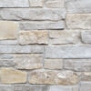 closeup of kentucky run natural stone veneer display with white mortar