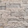 closeup of lannon gray stakledge natural stone veneer display drystacked without mortar