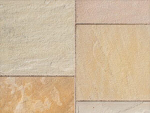 Buff cut and patterned flagstone product swatch