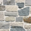 closeup of sandpiper cove natural stone veneer display with white mortar