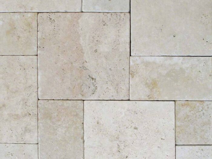 Tuscany Beige cut and patterned flagstone product swatch photo